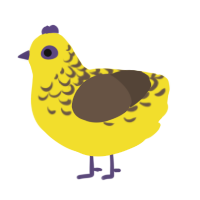 mmmm bananan, a yellow and bark chicken with a half-lace pattern