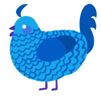 blue sky, a sky and ultramarine chicken with a lace pattern