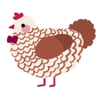 A cream and russet chicken with a lace pattern