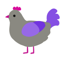 A ash and blurple chicken