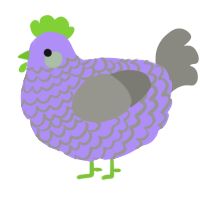 Lacey, a lilac and ash chicken with a lace pattern