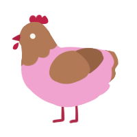 Neapolitan Ice Cream, a pink and brown chicken with a head pattern