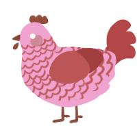 (unnamed), a pink and red chicken with a lace pattern