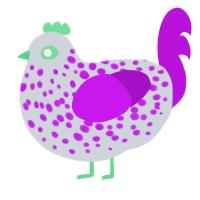 Easter egg, a mist and amethyst chicken with a speckle pattern