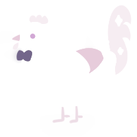 A white and pink chicken with a neck-speckle pattern
