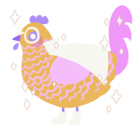 谷, a honey and lavender chicken with a lace pattern