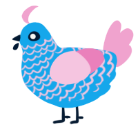 Neal And Jack And Me, a sky and pink chicken with a lace pattern
