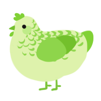 Apple, a apple and grass chicken with a half-lace pattern