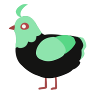 A black and spring chicken with a head pattern