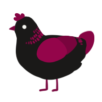 A sable and maroon chicken with a neck-band pattern
