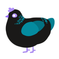 Marianas, a sable and sea chicken with a neck-band pattern