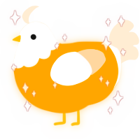 Capella, a orange and cream chicken with a head pattern