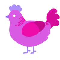(unnamed), a orchid and fuchsia chicken with a neck-band pattern