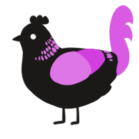 A sable and orchid chicken with a neck-band pattern