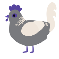 A ash and tumblr chicken with a neck-band pattern