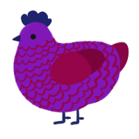 reDragon, a violet and maroon chicken with a lace pattern