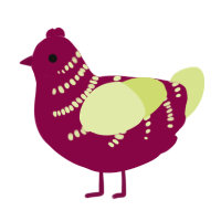 A maroon and lemon chicken with a half-bar pattern