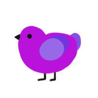 A amethyst and blurple chicken