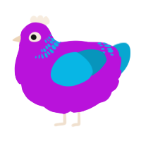 A amethyst and cerulean chicken with a neck-band pattern