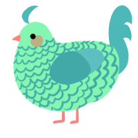 Teelie, a wine and red chicken with a lace pattern