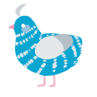 (unnamed), a cerulean and mist chicken with a bar pattern