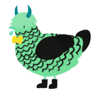 Lunch Box, a spring and black chicken with a lace pattern