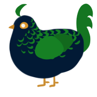 Betta Splendens, a tumblr and leaf chicken with a half-lace pattern