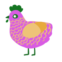 A orchid and honey chicken with a lace pattern