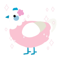 Trans Rights, a rose and white chicken with a head pattern