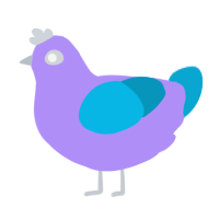 A lilac and cerulean chicken