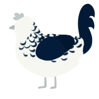 inkjet printer, a white and tumblr chicken with a half-lace pattern