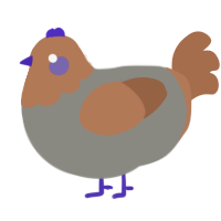 A ash and brown chicken with a head pattern