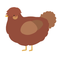 A russet and brown chicken