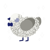 A white and ash chicken with a double-lace pattern