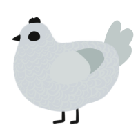A mist and silver chicken with a double-lace pattern