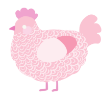 Roses, a rose chicken with a double-lace pattern