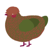 Leaf Litter, a russet and olive chicken with a double-lace pattern