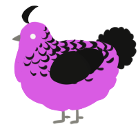 (unnamed), a orchid and black chicken with a half-lace pattern