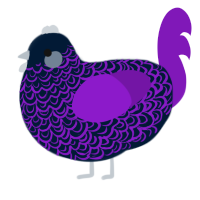A tumblr and violet chicken with a double-lace pattern