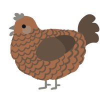 A brown and bark chicken with a lace pattern