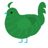 dill pickle, a viridian chicken with a bar pattern