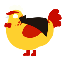 NULL, a ochre and russet chicken with a neck-band pattern