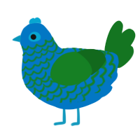 (unnamed), a sapphire and leaf chicken with a lace pattern