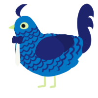 FINNAIR, a sapphire and navy chicken with a lace pattern