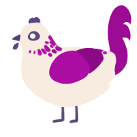 (unnamed), a cream and plum chicken with a neck-speckle pattern