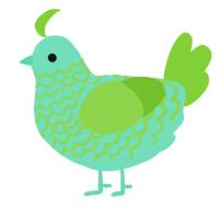 A mint and grass chicken with a lace pattern