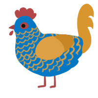 To Forgive, a sapphire and orange chicken with a lace pattern