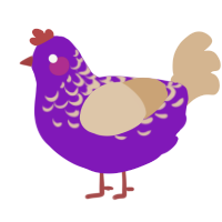 願い事, a violet and beige chicken with a half-lace pattern