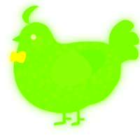 A grass chicken with a speckle pattern