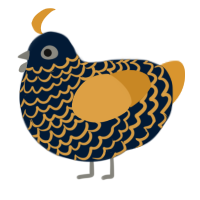 A tumblr and orange chicken with a lace pattern